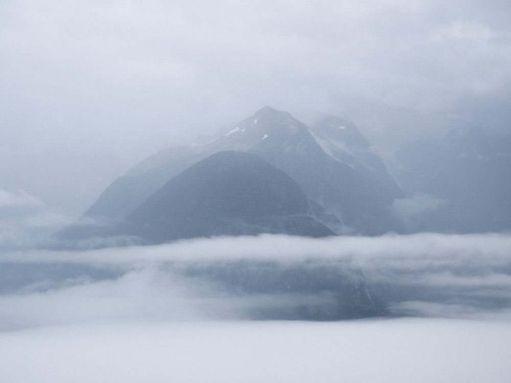 Unnamed Peaks in Clouds, Coast Mountains, British Columbia